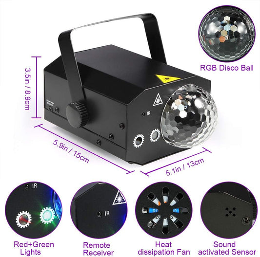 Party Lights DJ Disco Strobe Sound Activated, Remote for Parties Club Halloween Christmas Birthday