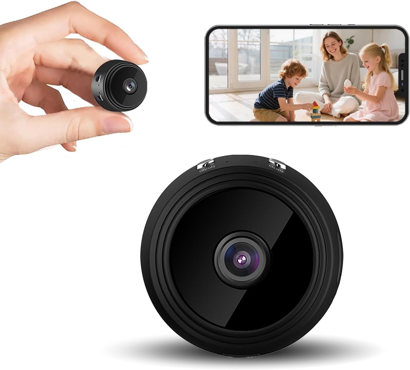Hidden Camera Mini Spy Camera WiFi 1080P, Wireless Indoor, Night Vision &amp; Motion Detection