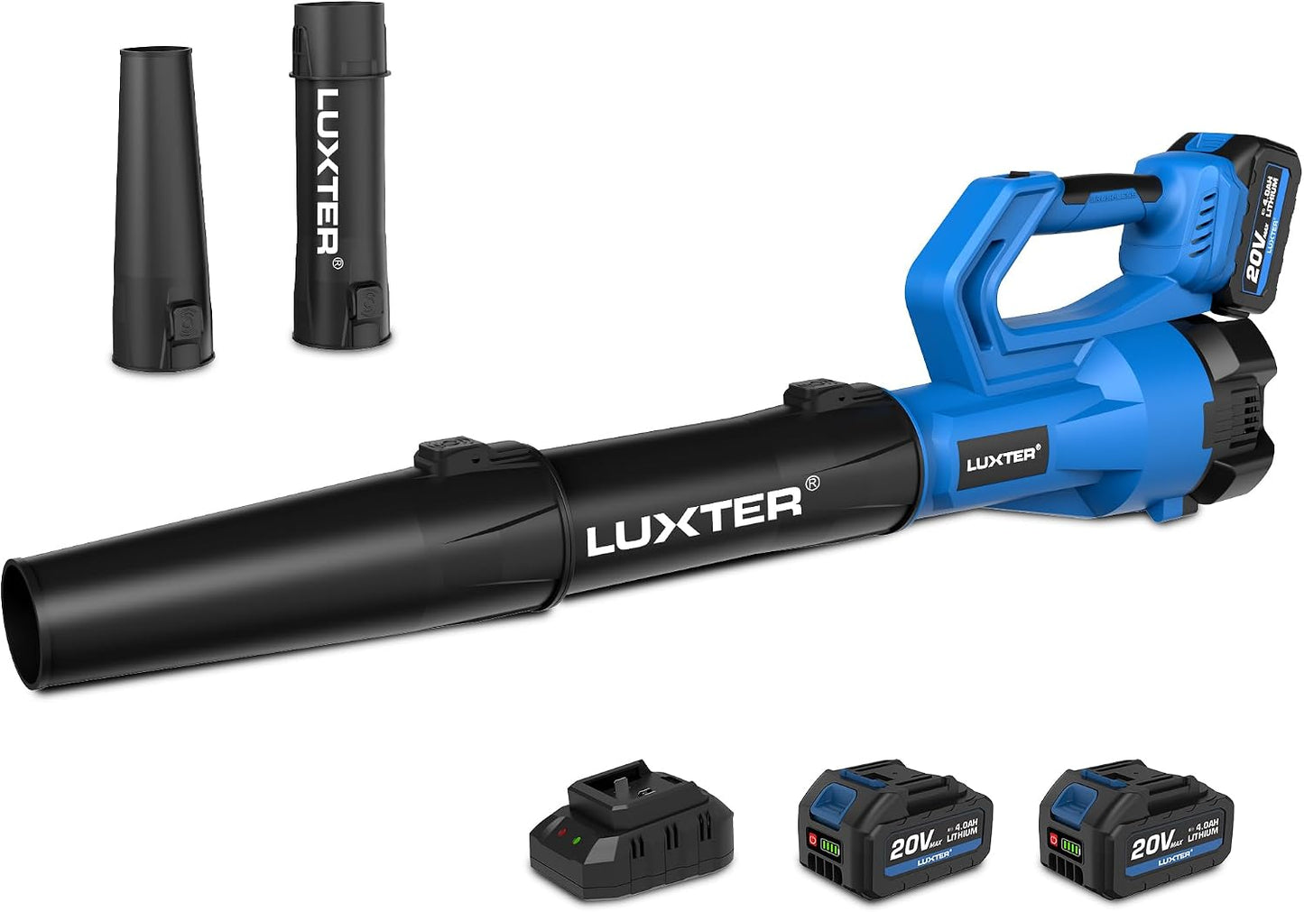 Cordless Leaf Blower 320 CFM &amp; 120 MPH Brushless 2Variable Speed 2 X 4.0Ah Battery