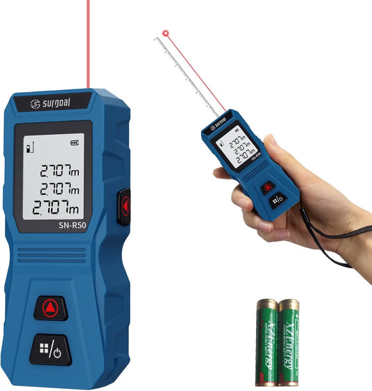 Laser Measure,RED/Green Laser Distance Meters with Side Button, Large Backlit LCD, Area
