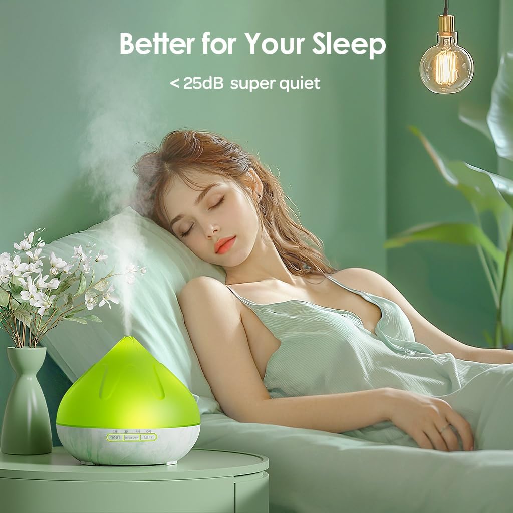 Aroma Diffuser with Essential Oils, 500 ML, Remote Control, 14 Color Lights 4 Timer Setting