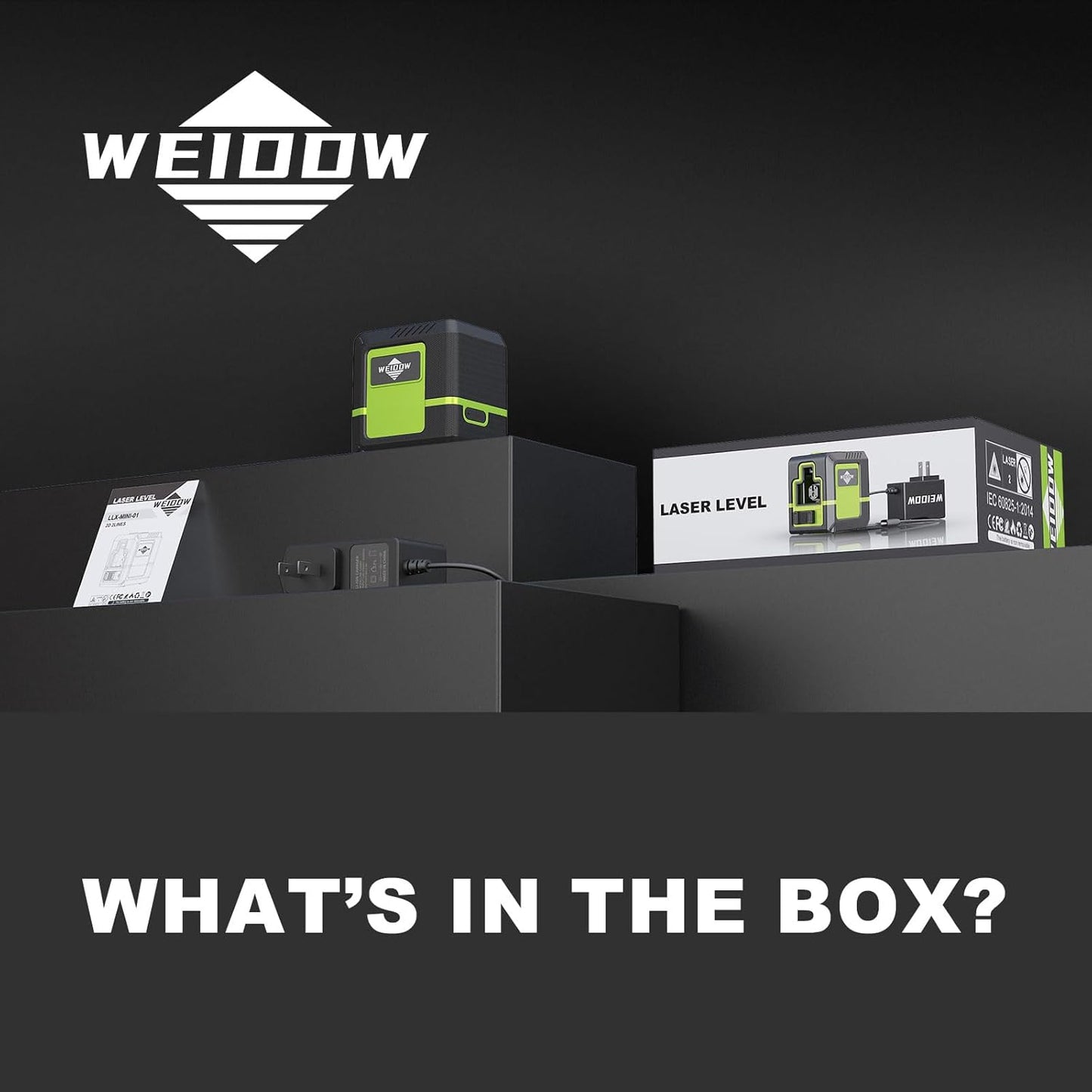 Laser level - vertical &amp; horizontal measurement, 1200 mAh lithium battery, 10Hour standby