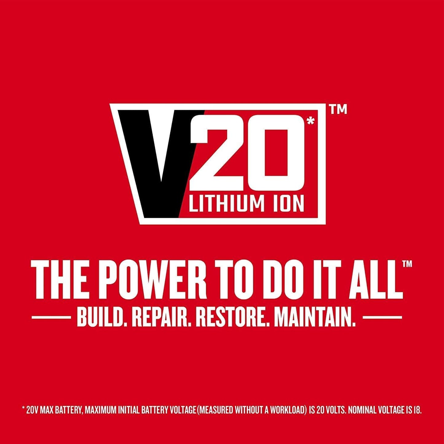 V20 MAX Cordless Drill & Impact Driver, Power Tool Combo Kit, 2 Batteries & Charger