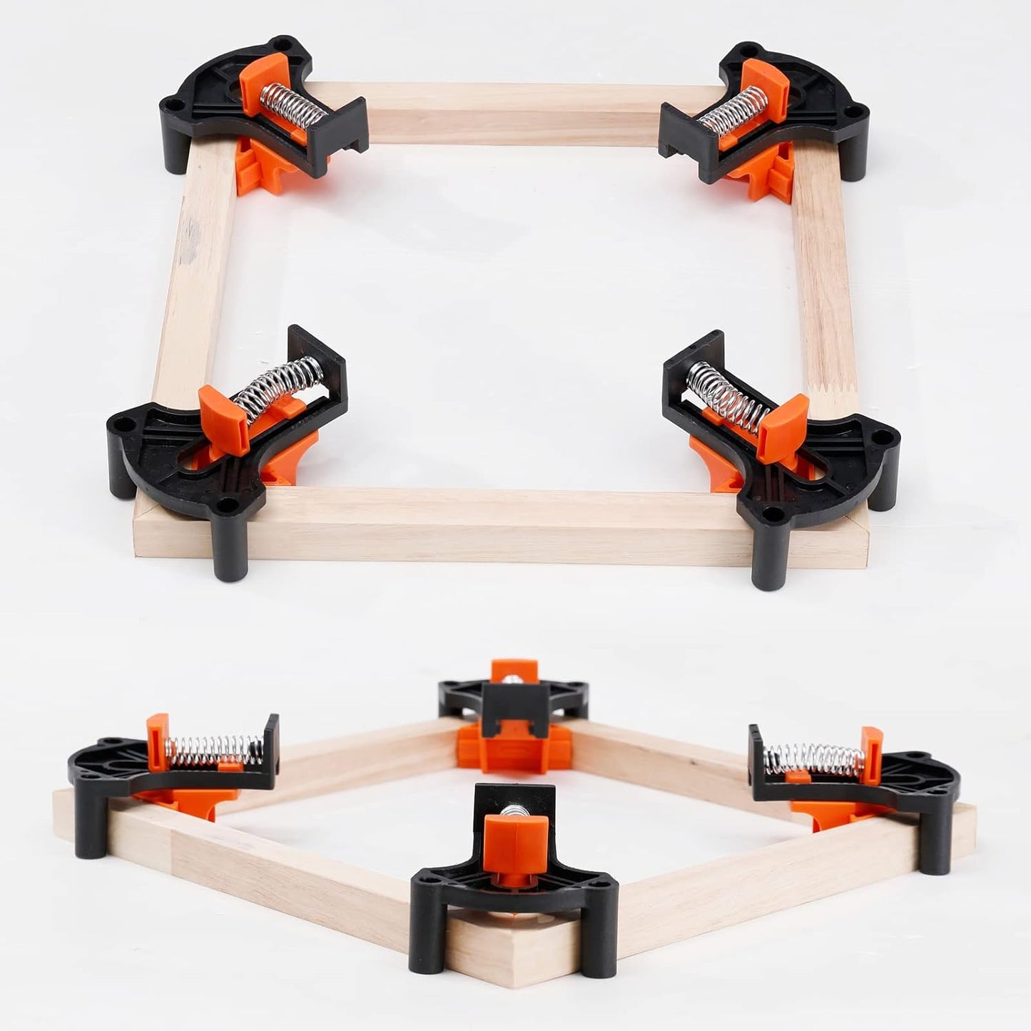 60/90/120 Degree Multi Corner Clamps,Set of 4,Adjustable Spring Loaded Right Angle Clamps
