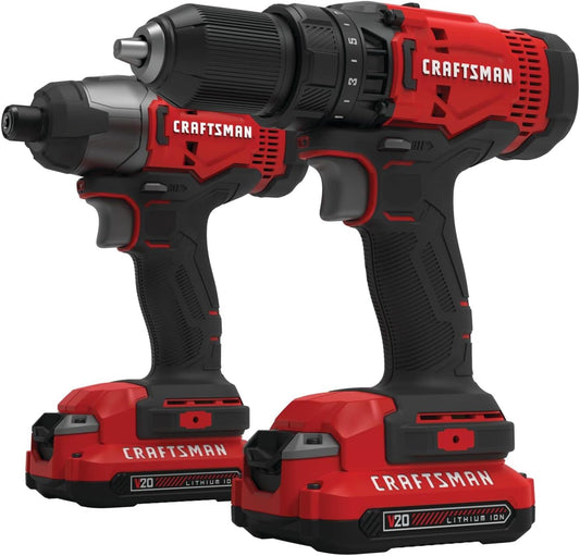 V20 MAX Cordless Drill & Impact Driver, Power Tool Combo Kit, 2 Batteries & Charger