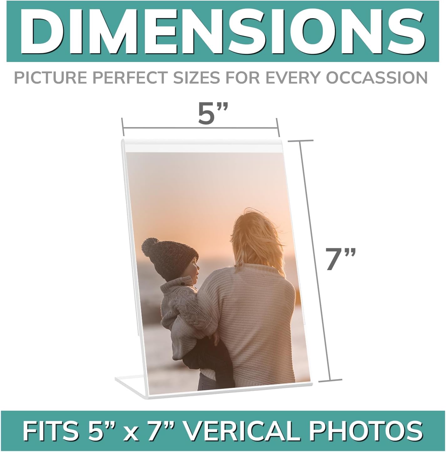 5x7 Acrylic Sign Holder, Clear Picture Frame, Menu Table Top Display (6-Pack)