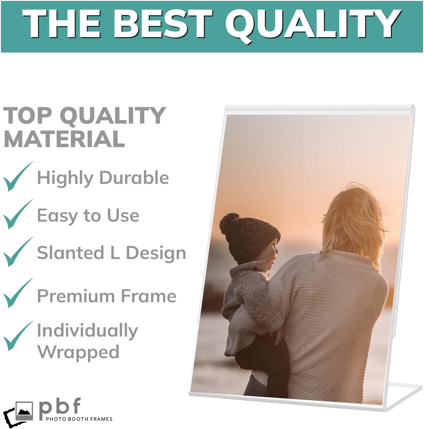 5x7 Acrylic Sign Holder, Clear Picture Frame, Menu Table Top Display (6-Pack)