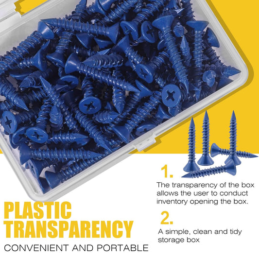 100Pcs 3/16 x 1-1/4" Concrete Screw Anchor - Flat Phillips Head Brick Screws