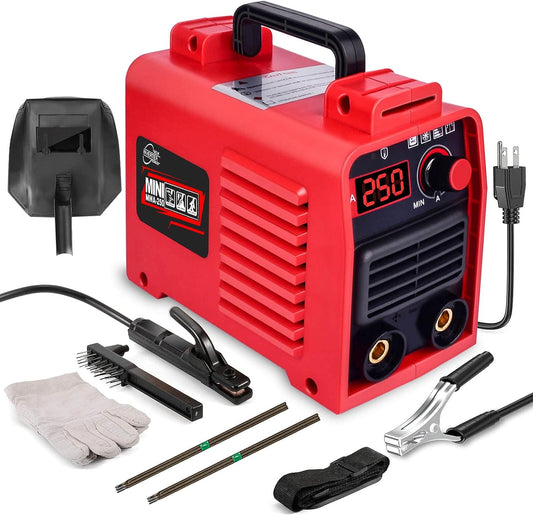 Welder Machine, MMA-250A 110V, IGBT Display, Hot Start Anti-stick, Strong Heat Dissipation