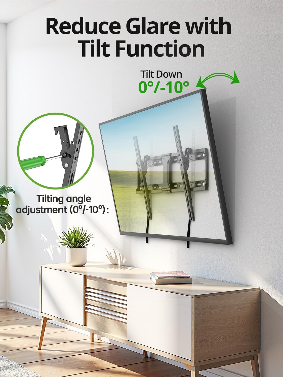 Tilting TV Wall Mount for Most 37"-95" Flat Curved Screen TV VESA 600x400mm up to 132lbs