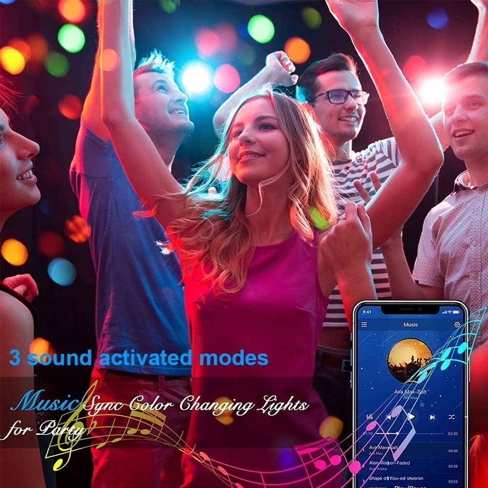 Dj Party Disco Ball Lights, Pattern, Sound Activated,10 ft USB Cable, Strobe Light