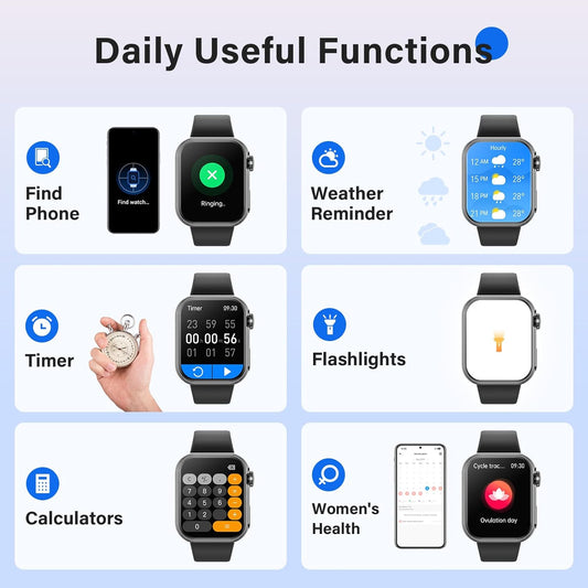 Smart Watch (Answer/Make Call),1.95" Touch Screen Activity Tracker, IP67 Waterproof