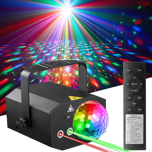 Dj Party Disco Ball Lights, Pattern, Sound Activated,10 ft USB Cable, Strobe Light