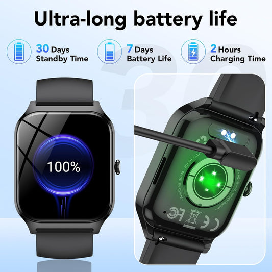 Smart Watch Answer/Make Call 115+ Sports/Heart Rate/SpO2/Pedometer/Sleep Monitor, IP68 Waterproof