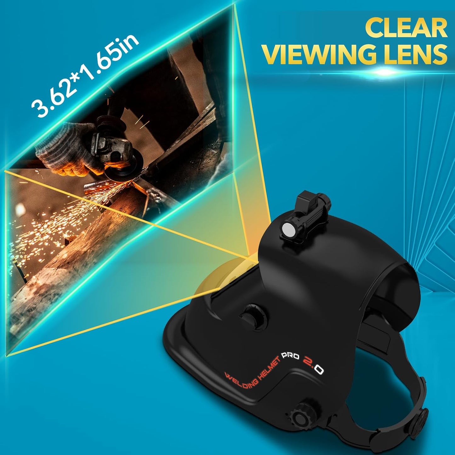 Light True Color Auto Darkening Solar Powered Welding Hood Helmet, 2 Arc Sensor Wide Shade 4/9-13