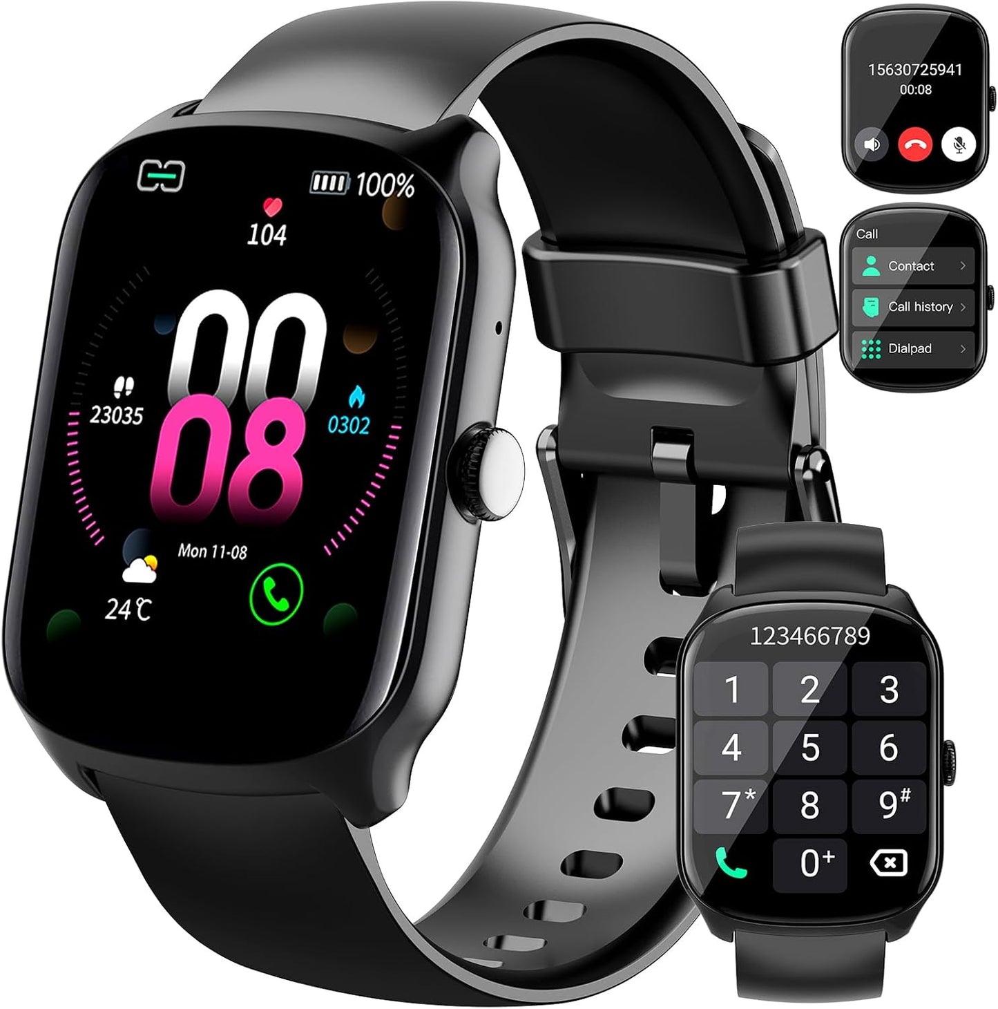 1.95"HD Smartwatch (Dial/Answer Calls), Heart Rate/Sleep Monitor, 112+ Sports Modes,IP68