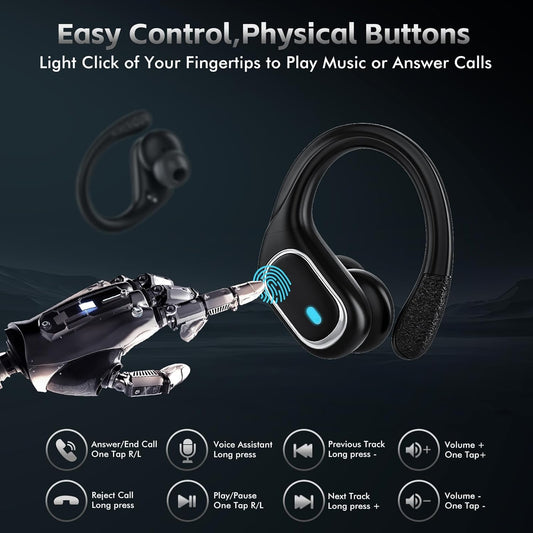 Wireless Bluetooth Earbuds 80Hrs Playtime, IPX7 Waterproof, Charging Case Over-Ear Earhooks