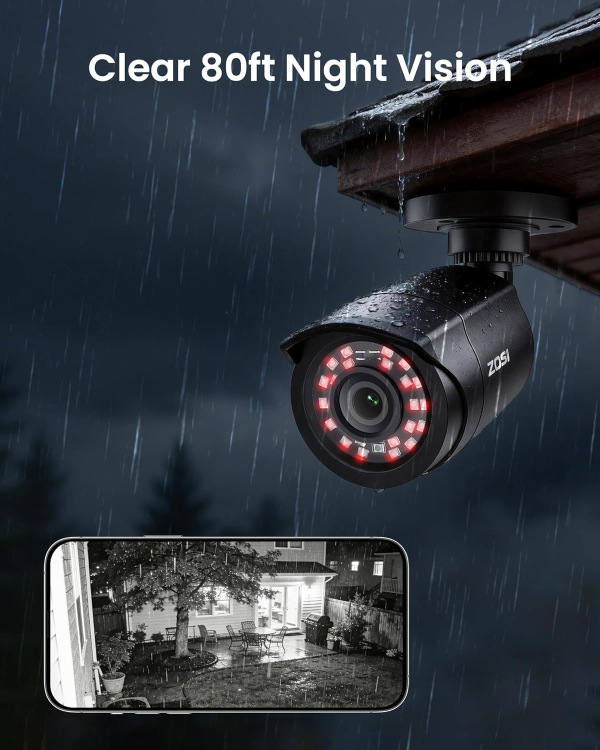 ZOSI SECURITY CAMERA SYSTEM - 8CH DVR & 4 CAMERAS 1080P FULL HD IP66 WATERPROOF | NIGHT VISION