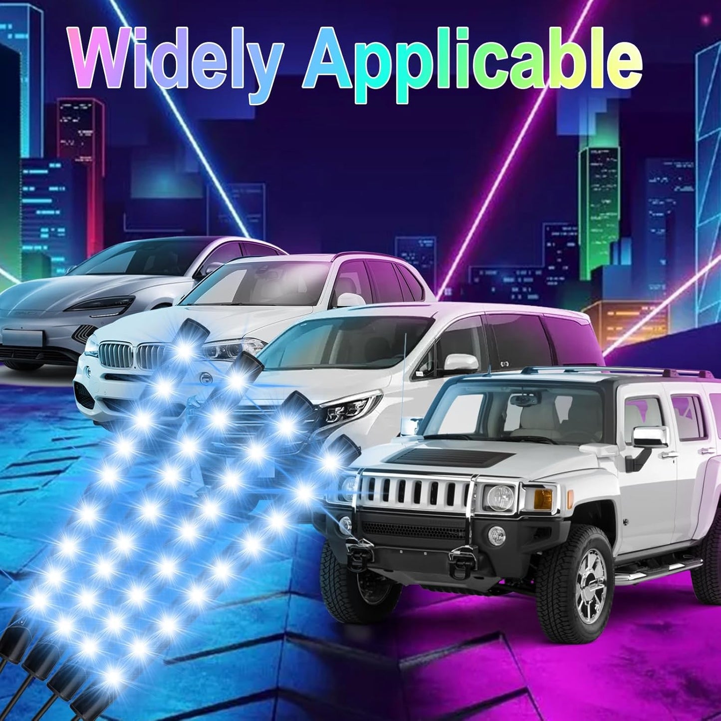 12V LED Car Interior Strip Lights, Cigarette Lighter Adapter