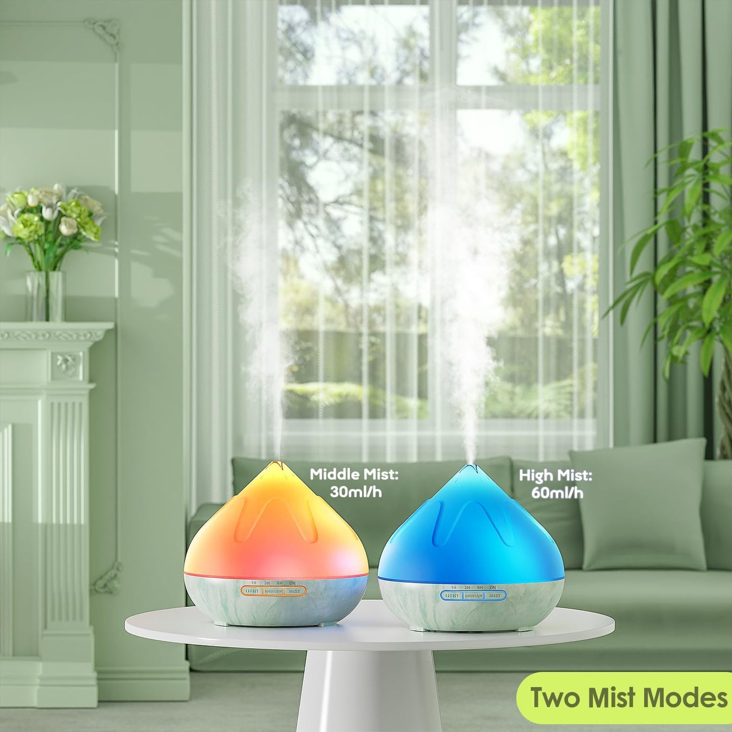 Aroma Diffuser with Essential Oils, 500 ML, Remote Control, 14 Color Lights 4 Timer Setting