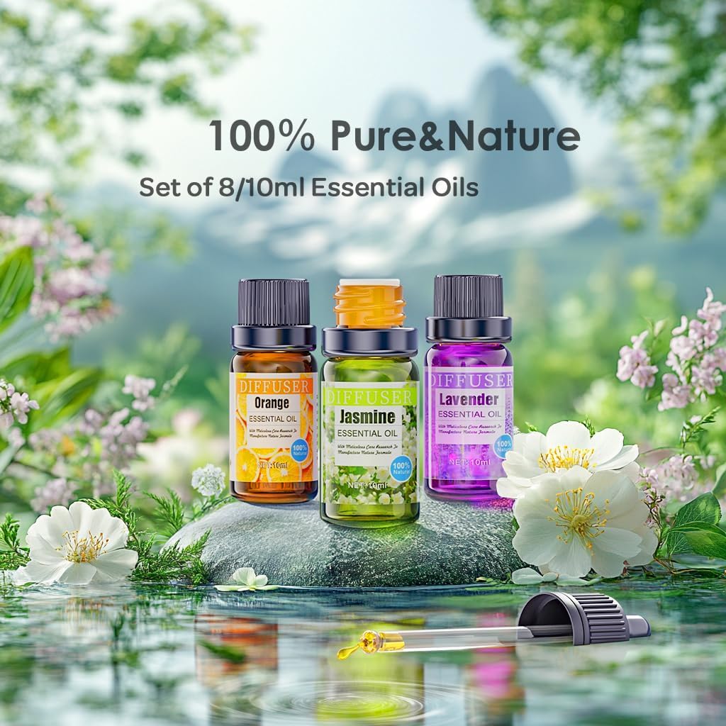 Aroma Diffuser with Essential Oils, 500 ML, Remote Control, 14 Color Lights 4 Timer Setting