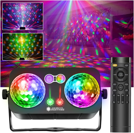 Party Lights Dj Disco Ball Light, 10 ft USB Cable 5V/3A Sound Activated Strobe Stage Lighting