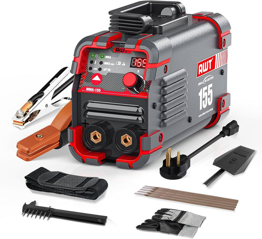 AWT Stick Welder 155Amp 2 in 1 ARC Welder/Lift TIG, 110/220V, VRD, Digital Display IGBT, MMA