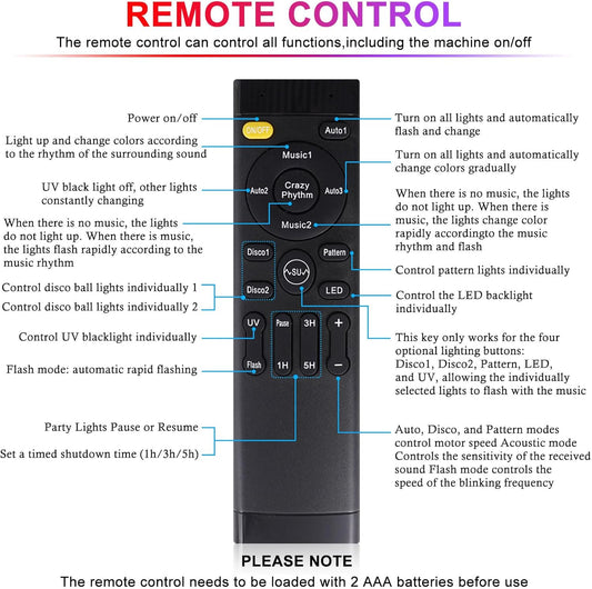 Party Lights Dj Disco Ball Light, 10 ft USB Cable 5V/3A Sound Activated Strobe Stage Lighting