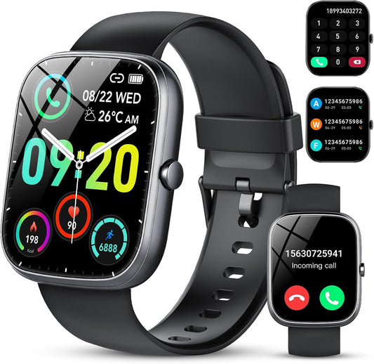 Smart Watch Answer/Make Call 115+ Sports/Heart Rate/SpO2/Pedometer/Sleep Monitor, IP68 Waterproof
