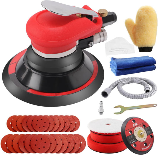 Random Orbital Sander 5" &amp; 6" Pneumatic Palm Sander, Extra 5" Backing Plate