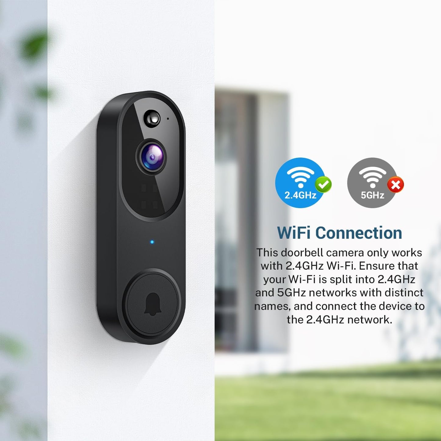 Smart Video Doorbell Camera Wireless, AI Human Detection, Night Vision, 2-Way Talk, Battery Powered
