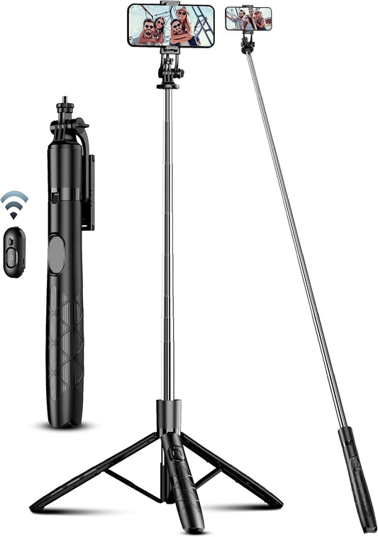 71" Phone Tripod & Selfie Stick, Extendable, Wireless Remote, 360° Rotation