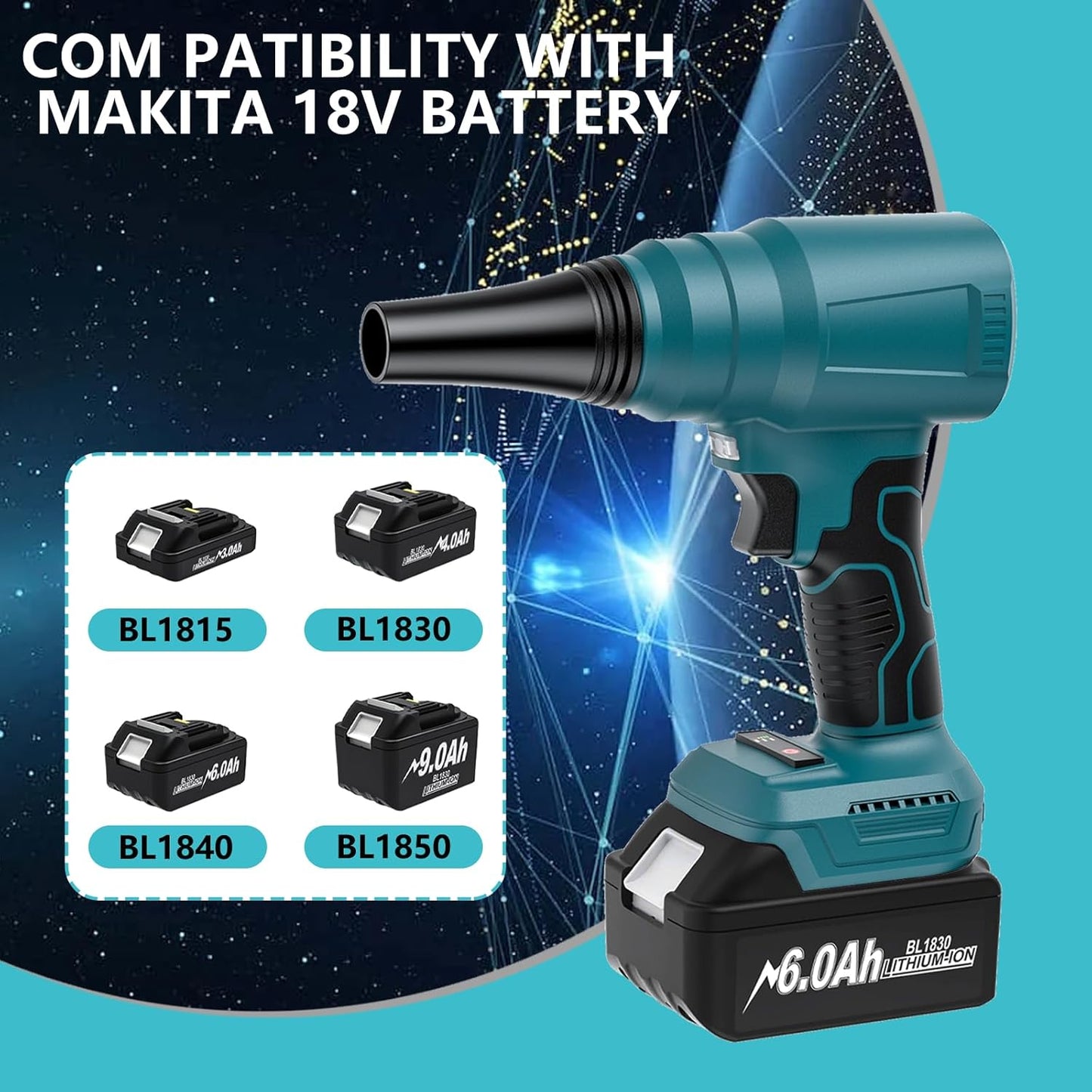 Mini Blower for Makita18V Battery,140000 RPM Brushless,Electric Leaf Blowers, Compressed Air Duster(Tool only)