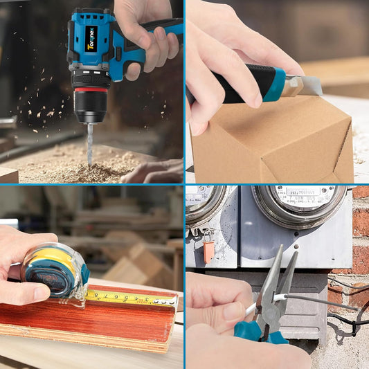 21V Cordless Brushless Drill Tool Set, 2-Pack 2Ah Batteries for Home Renovation, Gardening Tools