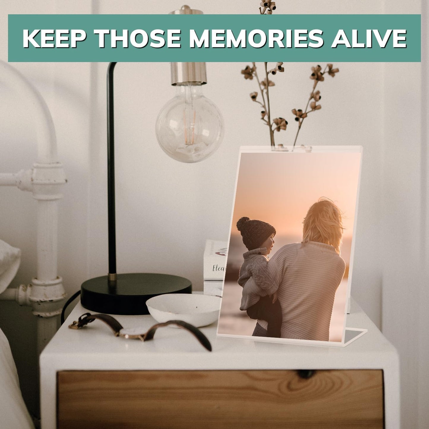 5x7 Acrylic Sign Holder, Clear Picture Frame, Menu Table Top Display (6-Pack)