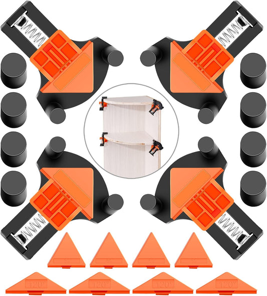 60/90/120 Degree Multi Corner Clamps,Set of 4,Adjustable Spring Loaded Right Angle Clamps
