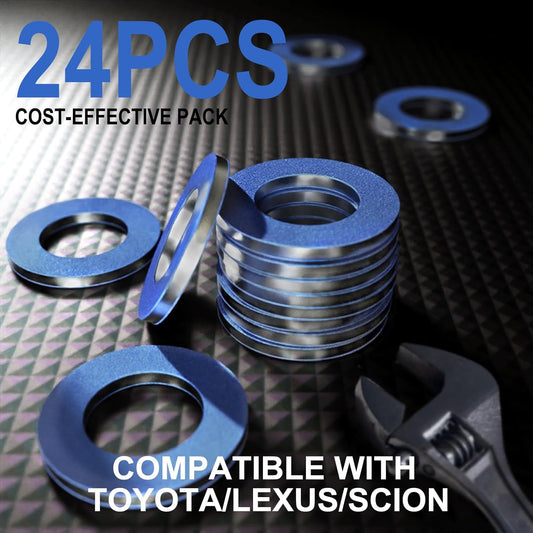 24PCS Oil Drain Plug Gasket Washer, M12 Aluminum Crush for Toyota/Lexus/Scion
