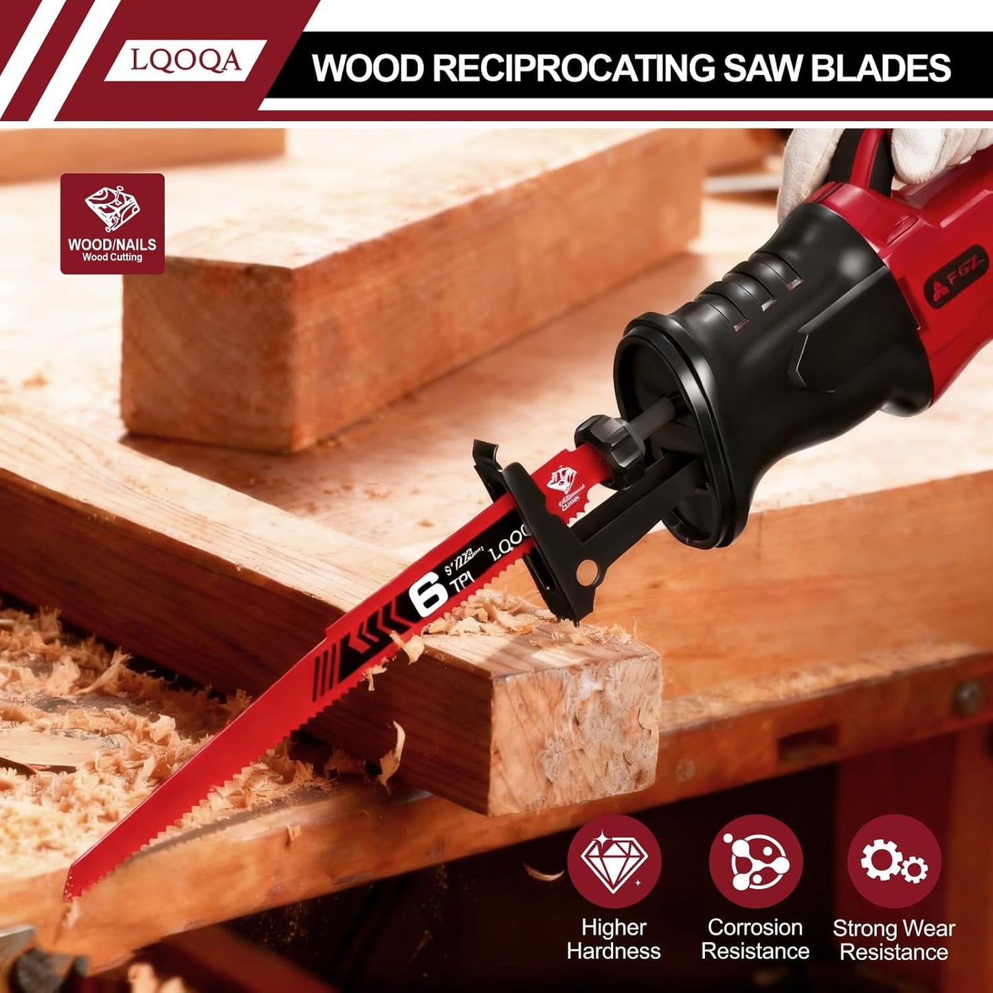 12Pcs Bi-Metal Reciprocating Saw Blades，6, 8 &amp; 9In Wood &amp; Metal Cutting Saw Blades，Pruning Blades