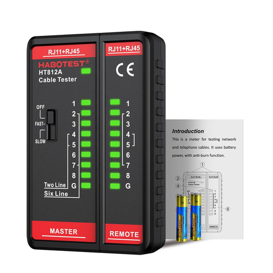 Network Cable Tester RJ45 RJ11 Port, Ethernet Cable Tester, Speaker, Coax, CAT5/CAT5E/CAT6/CAT6A