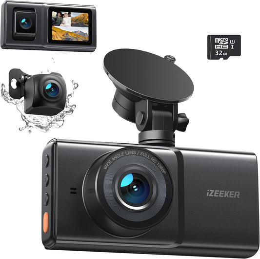 2K 1080P, 3 Channel Dash Cam, Infrared Night Vision, Accident Record, Loop Recording, Parking Mode