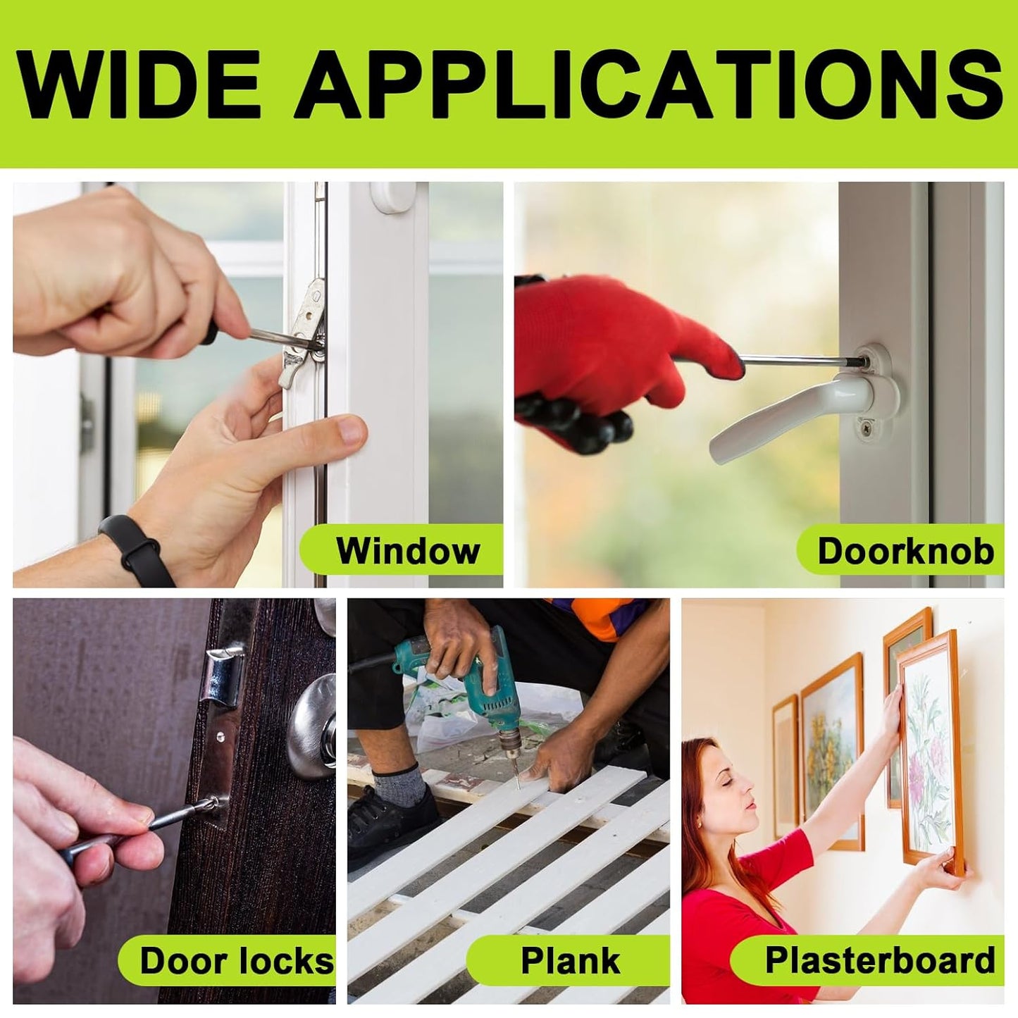 #4 Flat Head Small Wood Screws kit 420Pcs,Phillips Short Screw, Carbon Steel, 20pcs M6 ScrewAnchors