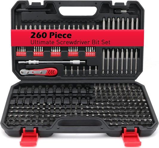 260Pcs Precision Screwdriver Bits, Magnetic Security Bits, Nut Driver, Ratchet Wrench & Bits Holder