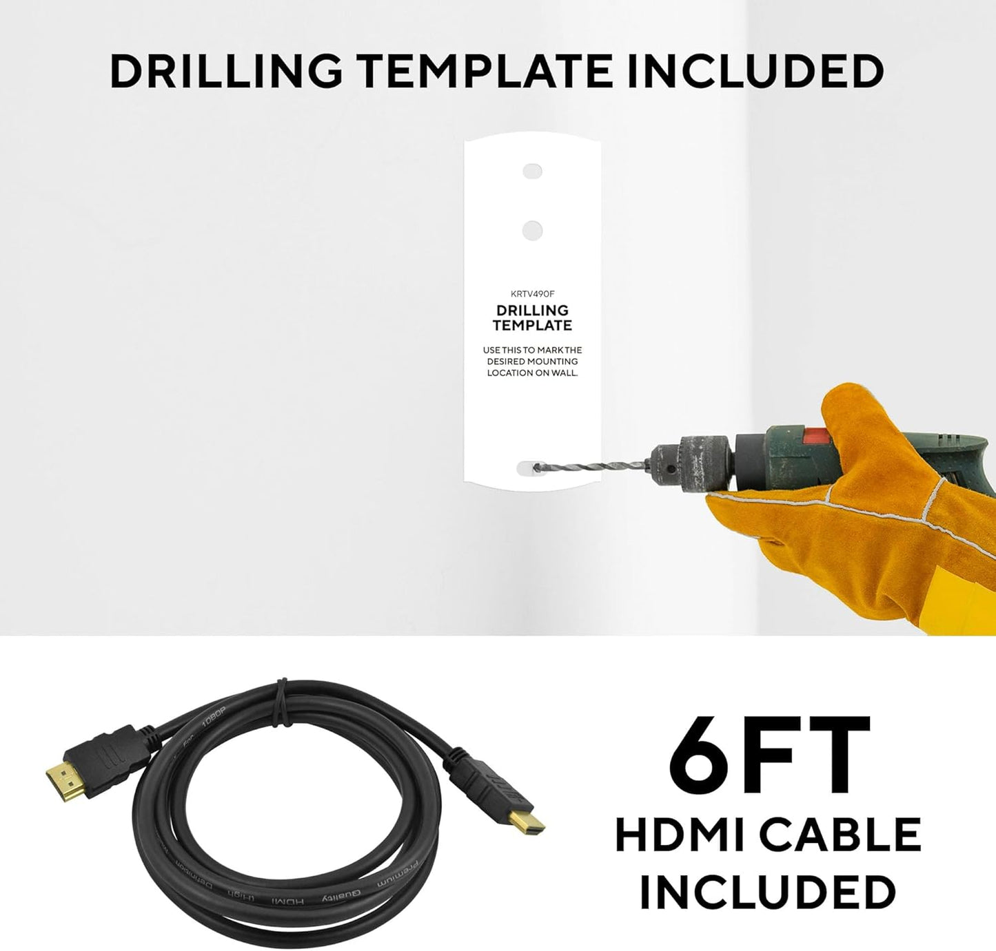 Full Motion Wall Mount for 10" - 50" TVs + Included HDMI Cable