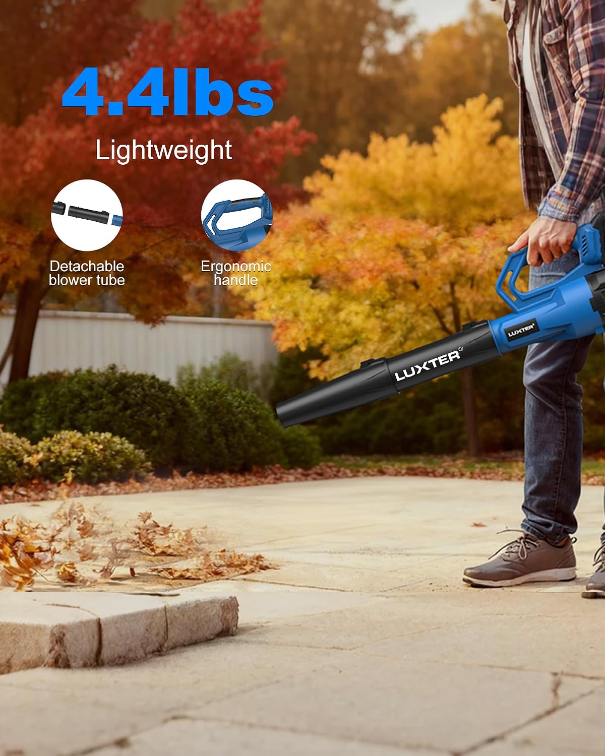 Cordless Leaf Blower 320 CFM &amp; 120 MPH Brushless 2Variable Speed 2 X 4.0Ah Battery