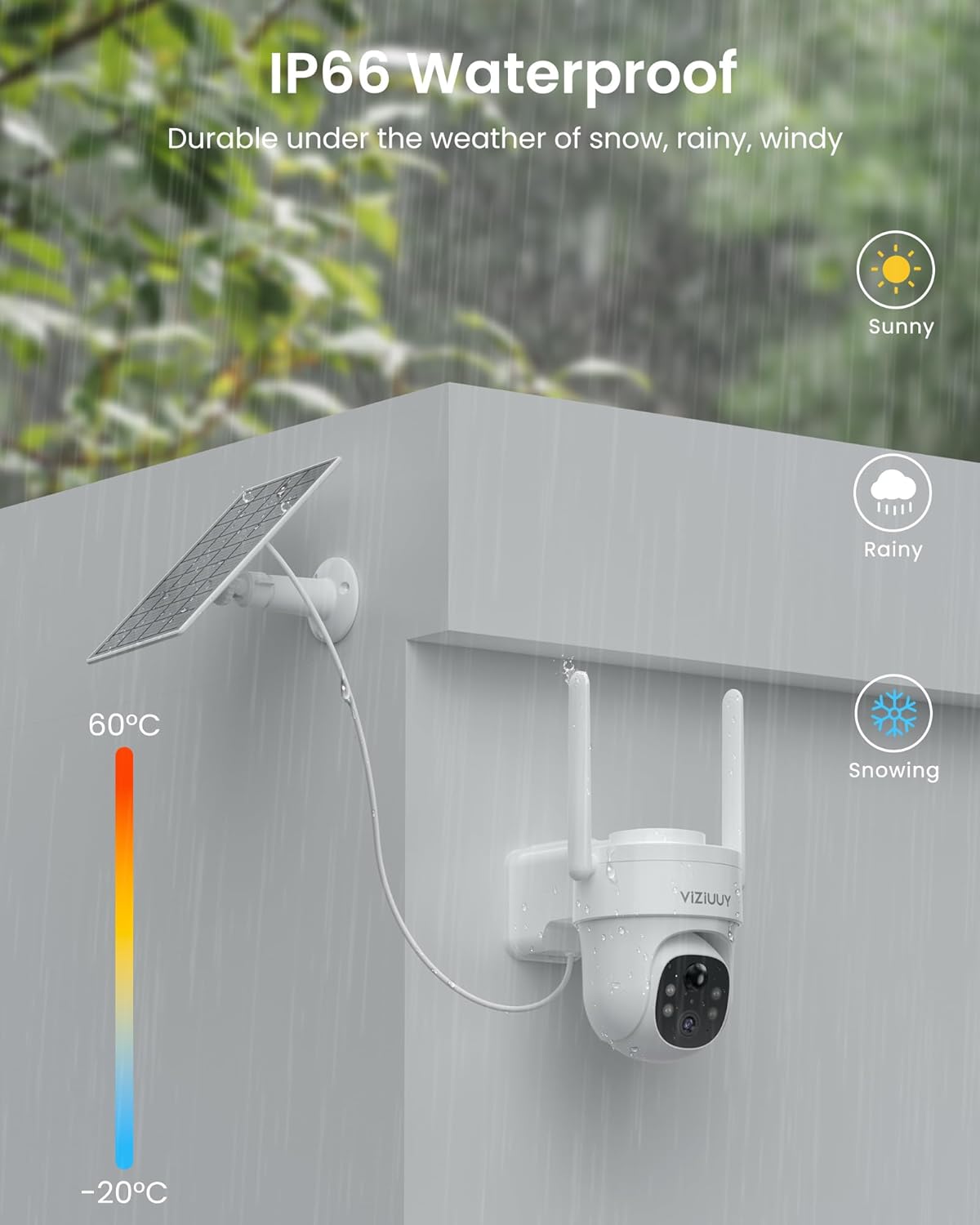 Solar Security Cameras Wireless Outdoor, 3MP Pan Tilt 360°Color Night Vision/PIR Sensor/2-Way Audio
