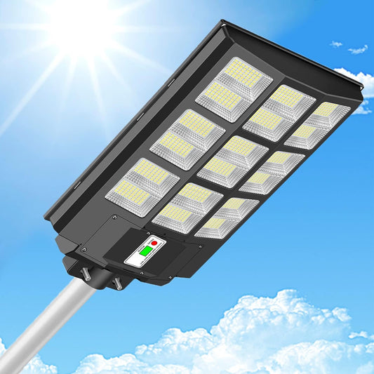 1000W Solar Street Lights Outdoor, 7500K LED, Dusk to Dawn, Motion Sensor,IP66 Waterproof