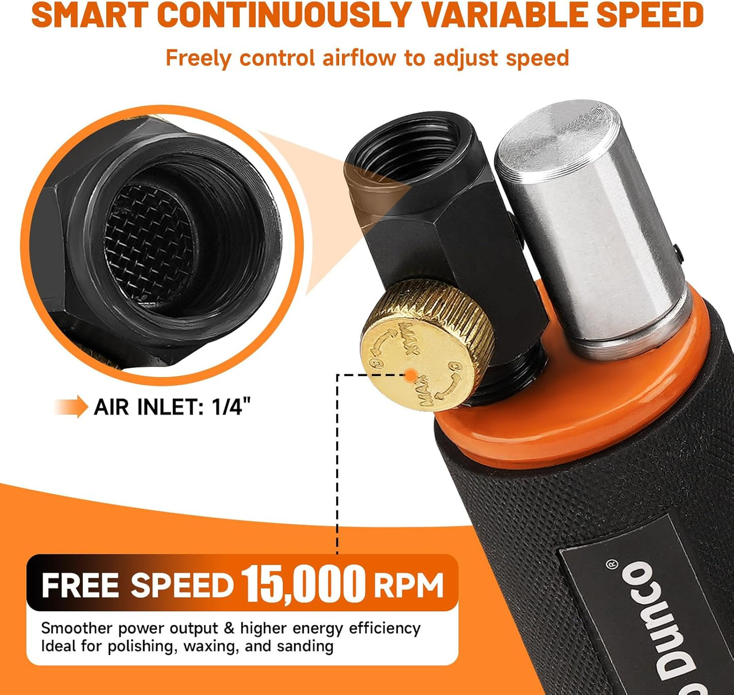 1/2/3 In Mini Random Orbital Air Pneumatic Sander Kit, Auto Body Work, 60Pcs 1"2"3" Hook&amp;Loop