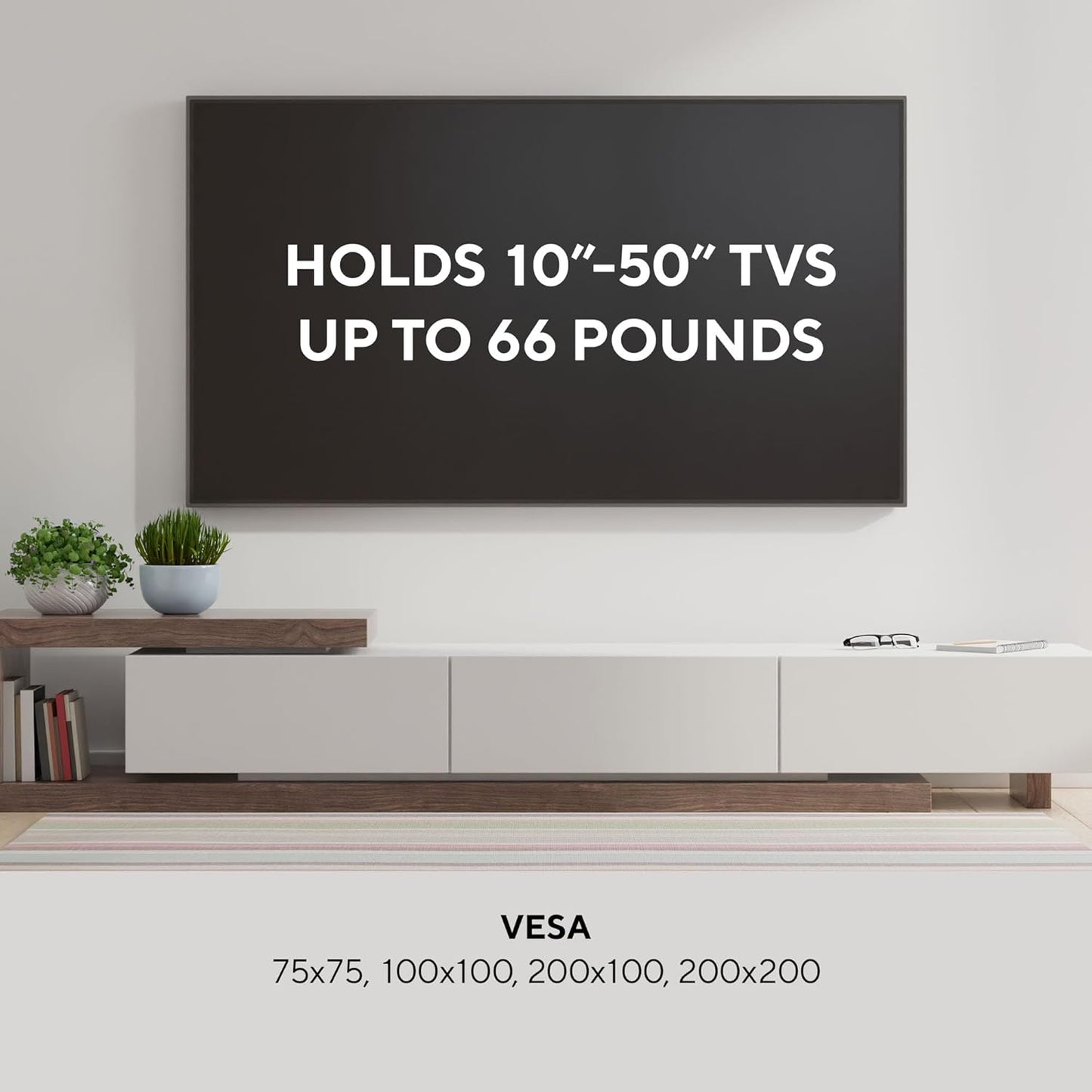 Full Motion Wall Mount for 10" - 50" TVs + Included HDMI Cable