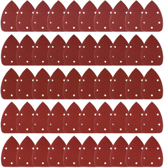 Mouse Detail Sander Sandpaper Assorted Pads 40 80 120 180 240 Grits (50pcs Mouse Sandpaper)