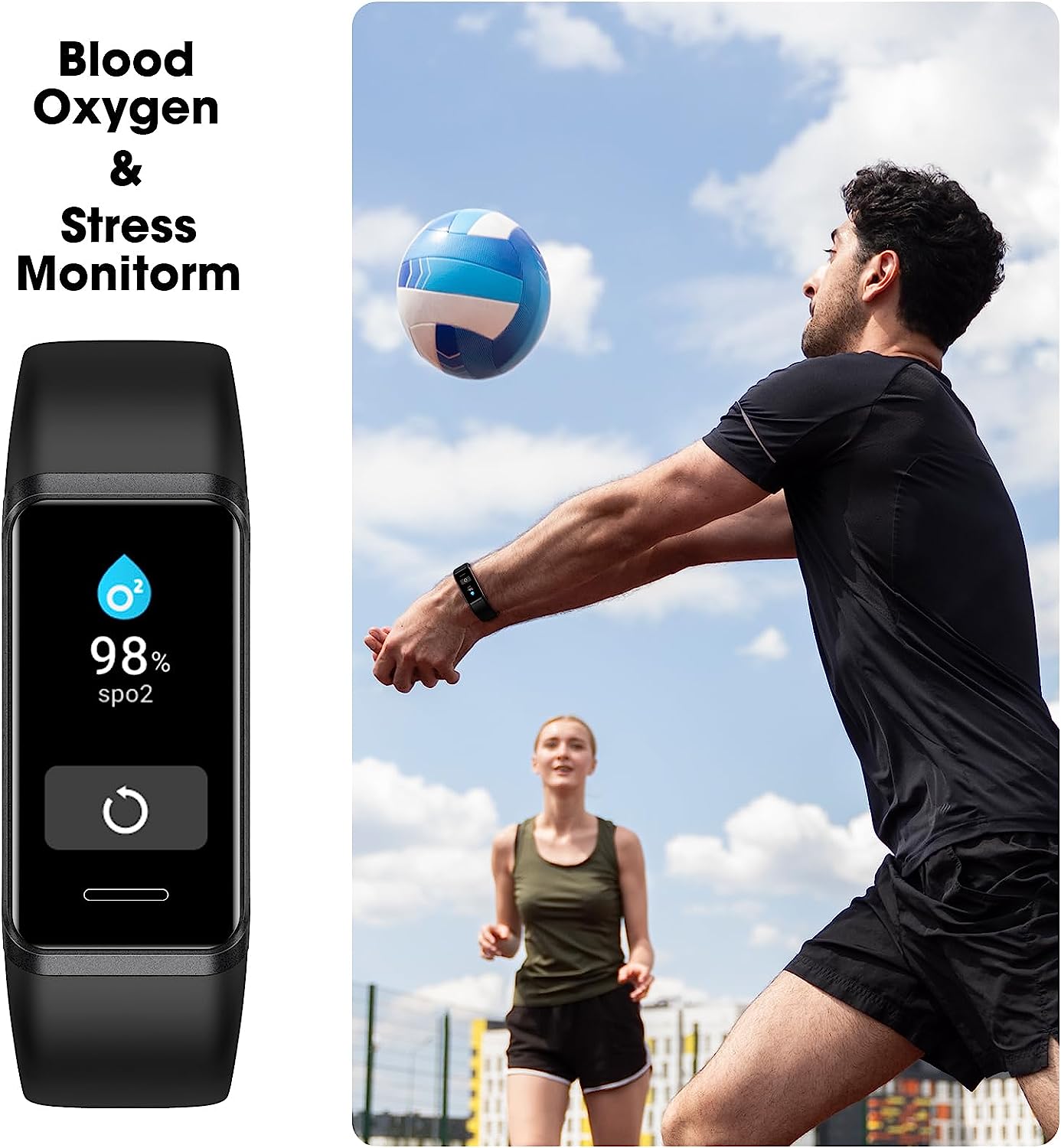 Fitness Tracker Heart Rate Monitor, Waterproof, Pedometer, Sleep Monitor, Calories,Activity Tracker